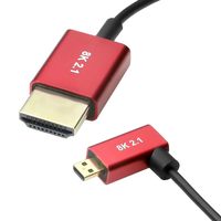 Câbles Alvin 8K 2.1 Micro à angle droit, gaine tressée ultra-fine haute vitesse pour Atomos Ninja V 8K 60Hz 4K 120Hz