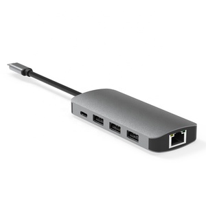 8 <span class=keywords><strong>In</strong></span> 1 USB C Ke Gigabit Ethernet RJ45 4K HDMI TF <span class=keywords><strong>SD</strong></span> dan USB-C PD Charge dan <span class=keywords><strong>3</strong></span> USB <span class=keywords><strong>3</strong></span>.0 Hub untuk MacBook Pro dan Samsung More - Product Image 3