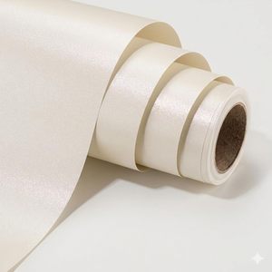Yarcony Shimmer Ivory <b>Wrapping</b> <b>Paper</b> 17 Inches X 16.5 Feet Solid Color Pearly Lustre Gift Wrap <b>Paper</b> - Product Image 1