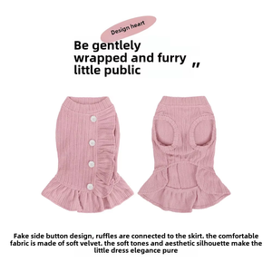 Fishprincess moderno y elegante vestido rosa para perros pequeños poliéster transpirable estampado de animales tradicional XS para primavera - Product Image 4