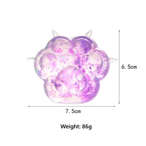 Colorful Cat Paw <b>Squishy</b> Toy with Maltose Filled Bubbles for Kids Age 5 to 7 Unisex Plastic Stress Relief Fidget Toy - Product Image 5