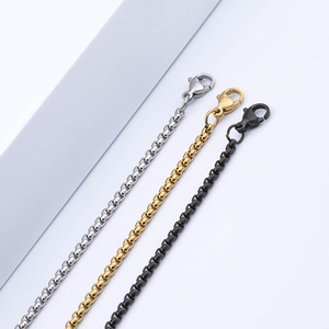 Chaîne à maillons carrés perlés, plaquée sous vide, couleur durable, assortie, pour DIY, 2.0 2.5 3.0 mm, collier chaîne à maillons carrés, best-seller - Product Image 3