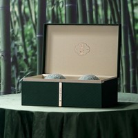 Michun série boîte en cuir Double poterie boîte-cadeau pour Xinyang Maojian thé boîte d'emballage vide pour usage alimentaire