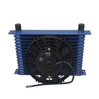 Type de confiance pour japon voiture course aluminium universel 15 rangées refroidisseur d'huile Kit unique AN10 et 8 ''radiateur électrique ventilateur mince
