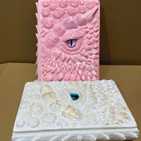 Carnets Mignons Dragon DRE02F avec Yeux en Cristal, Livre Dragon Macaroni en Résine, Artisanat Thronique pour Cadeau Étudiants