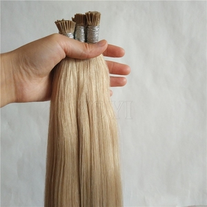 Bundles de cheveux humains alignés sur les cuticules de qualité supérieure Afro brésilien brut Kinky Curly I Tip Extension - Product Image 5