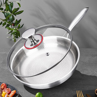 Poêles à frire antiadhésives épaissies en alliage de titane de qualité alimentaire, non revêtues, pour cuisine domestique, 26/28/30 cm