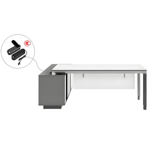 Bureau de direction moderne en L de luxe pour PDG, poste de <span class=keywords><strong>travail</strong></span> pour cadre supérieur, mobilier de bureau et de maison - Product Image 5