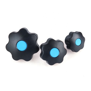 Bouton de poignée en plastique noir en forme d'étoile avec vis galvanisée en fer accessoires de tour en nylon bouton de serrage sept étoiles - Product Image 3