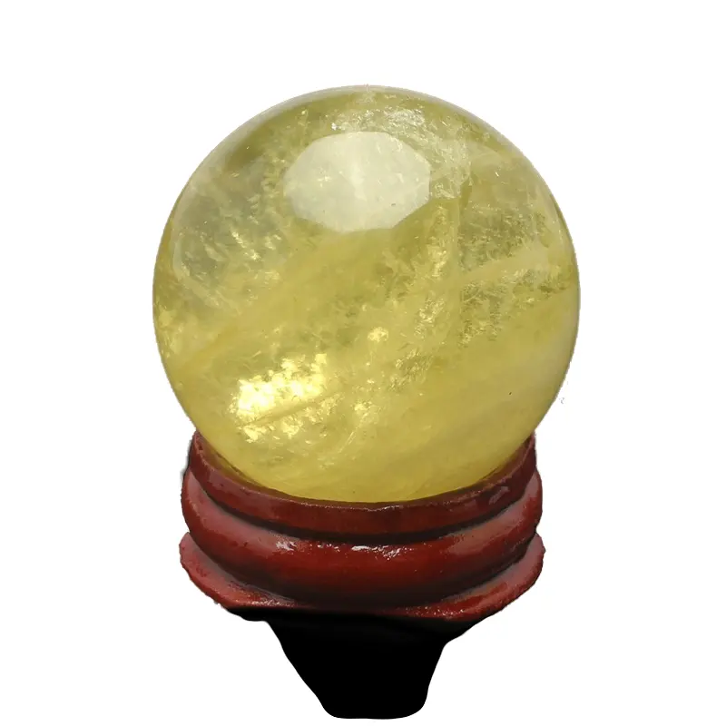 Boule d'eau en cristal de calrite de miel naturelle, de haute qualité, en cristal de couleur jaune, vente en gros, 1 pièce