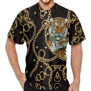 T-Shirt homme de Baseball, maillot imprimé en 3D motif tigre, tee-Shirt Streetwear de haute qualité, Hip-Hop, chemise avec boutons, grande taille - Product Image 1