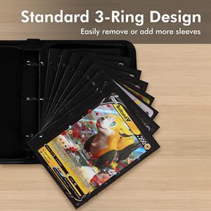 Reliure de cartes de visite surdimensionnée avec fermeture à glissière pour cartes jumbo, pochettes recto-verso, matériau PU, album de collection de 7 pouces - Product Image 4