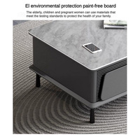 Prix de gros Meubles de maison Dernier design Table basse grise personnalisée Table basse moderne carrée et ensemble de meuble TV avec rangement