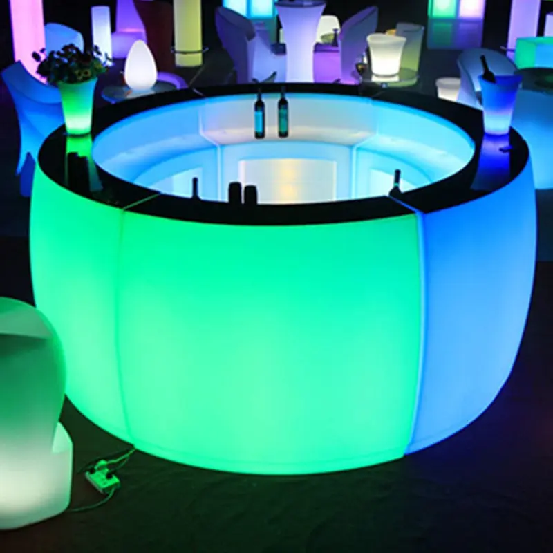 Luxury bubble wall rechargeable LED acrylic bar counter event decoration plastic led furniture bar stool table and chairs
