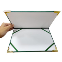 Porta Diplomas Personalizados con Sello de Grado Verde, Carpetas de Archivo Plegables de Papel, Fundas de Cuero para Diplomas de Oficina A4, Diseños de Fundas para Diplomas
