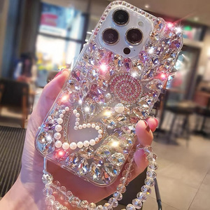 <span class=keywords><strong>Coque</strong></span> <span class=keywords><strong>de</strong></span> téléphone Bling en cristal et diamant pour tous les modèles d'iPhone (18, 17, 16 Pro Max, 15, 14) <span class=keywords><strong>avec</strong></span> strass et cordon - Product Image 4
