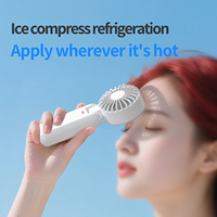Hxtc88 Led Affichage Numérique 3000mAh Usb Rechargeable Portable Portable Personnel Mini Petit Petit Bureau De Poche Ventilateur Pliable