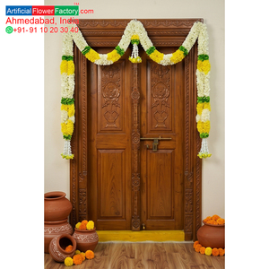 Artificial Flower Mala <b>White</b> Yellow <b>Hanging</b> Garland for Wedding Decoration Temple Pooja Festival Floral Decor Traditional Flower - Product Image 6