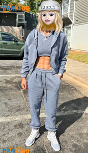 Veste à capuche décontractée et fermeture éclair pour femmes, débardeur sans manches à col ras du cou et pantalon de jogging à taille élastique avec cordon de serrage, ensembles de trois pièces - Product Image 6