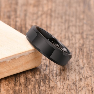Men's Fine Fashion 6MM Matte Black <b>Tungsten</b> <b>Carbide</b> Engagement <b>Rings</b> High Quality Elegant Inlay Personalized Black Parties - Product Image 3