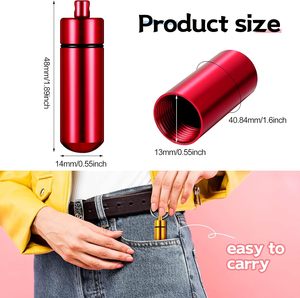 Petite boîte à pilules portable avec porte-clés, étanche, en aluminium, organiseur de pilules, mini boîte en métal, conteneur de rangement de médicaments de poche <span class=keywords><strong>pour</strong></span> pilules - Product Image 3