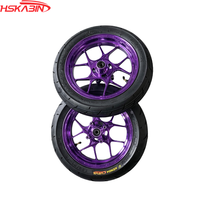 Ban Motor Listrik Ungu HSKABIN Kenda Curve CNC 12 Inch Meg Wheel untuk Tuttio Yozma EM5 Valtinsu Supermoto E Bike
