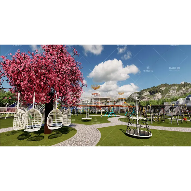 Açık oyun alanı ekipmanları yüksek halat kursu oyun merkezi macera tırmanma ağı oyun alanı büyük eğlence parkı tasarım planı