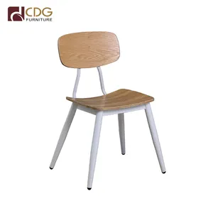 אופנה עיצוב עץ מתכת בציר כיסא אוכל חדר KD כהה עץ כיסא
