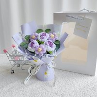 Nouveau Bouquet Tricoté Main Personnalisé 2026 – Composition Florale Moderne en Crochet Doux pour Mariage, Saint-Valentin et Cérémonies d'Appréciation