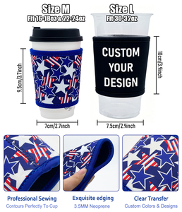 Diseño personalizado reutilizable aislado solo neopreno soporte para taza de café frío neopreno burbuja té taza manga Koozy soporte cubierta portador - Product Image 3