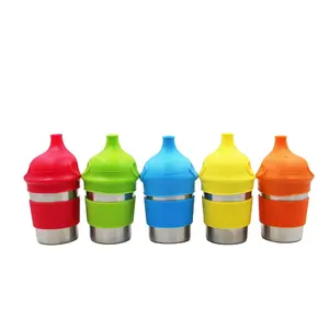 Premium Metalen Drinkglazen 8 Oz Rvs Sippy Cups Voor Peuters En Kinderen Met Olifant Siliconen Sippy Deksels En grips