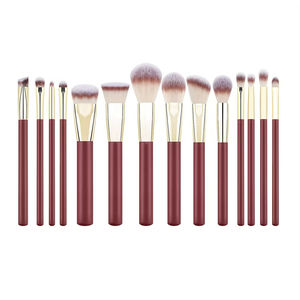 2025 nuevo juego de brochas de maquillaje profesional de pelo sintético al por mayor de 16 piezas con mango de madera de nuevo diseño de lujo para uso facial - Product Image 4