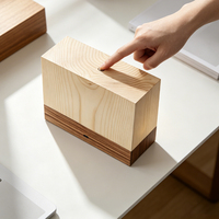 Lampe de table rectangulaire en bois rechargeable à commande tactile, intensité variable en continu, USB Type-C, lumière de nuit LED horizontale pour chevet et chambre d'enfant