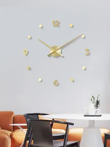 20 pouces grande horloge murale de luxe sans cadre pour salon décor à la maison acrylique silencieux grande 3d bricolage horloge