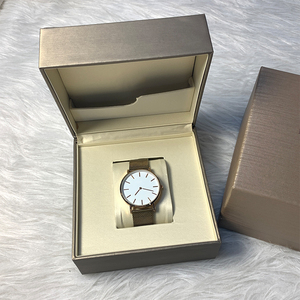 High-End Custom Logo Champagne Leather Luxury Branded <b>Watch</b> Box Protective <b>Watch</b> <b>Case</b> with Gift Packaging for Mechanical <b>Watches</b> - Product Image 4