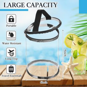 Clear Lotion <strong>Bag</strong> for Toiletry Cylinder Makeup <strong>Bag</strong> <strong>Sunscreen</strong> Travel Organizer Pouch Waterproof Cosmetic <strong>Bag</strong> with Handle Zipper - Product Image 3
