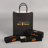 Emballage personnalisé, biodégradable, résistant à l'eau, boîte à hot-dogs en carton de qualité alimentaire, conteneur alimentaire en papier pour la restauration rapide