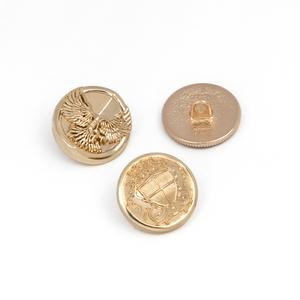 Luxury Round Metal Shank <b>Buttons</b> With Rhinestones And Embossed Designs Gold Color For Clothing Accessories - Product Image 3