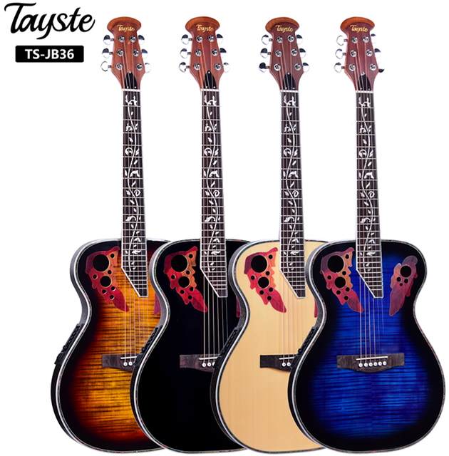 Stringed Instrument Wholesaler Price 36inch Special Design Ovation Style Deep Contour Acoustic Electric Guitar With EQ Pickup