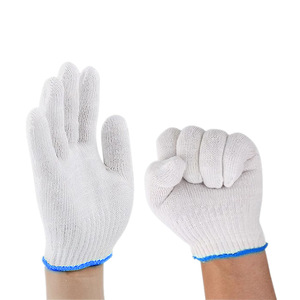 Guantes de trabajo de algodón blanco, 10 agujas, resistentes a la abrasión, para uso en obras de construcción - Product Image 2