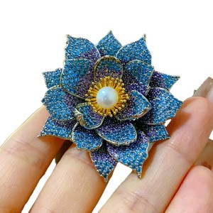 Broche Fleur de Pivoine en Perles Naturelles Haut de Gamme Style Français, Élégante et Luxueuse, à Couleurs Dégradées, pour Mariage et Pull - Product Image 5