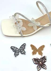 Fiore per Scarpe con Perle e Fiocco alla Moda con Strass Termoadesivi, Accessori Fai-da-Te per Scarpe con Perle e Strass - Product Image 3