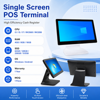 Terminal Punto de Venta Todo en Uno de 15.6 Pulgadas, Pantalla Táctil Única, Caja Registradora POS de Aluminio para Tiendas Minoristas, Suministro de Fábrica
