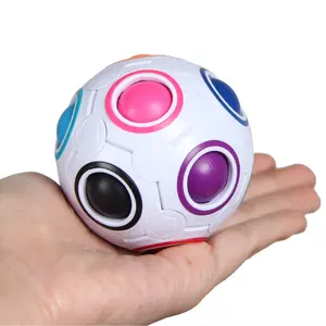 12 Löcher Kreative Kinder Pädagogisches Geschenk Puzzle Spaß Stress Reliever Magic Cube Zappeln Toy Magic Rainbow Ball