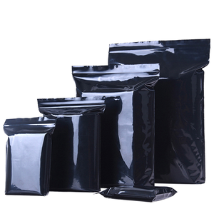 Bolsas Negras Reutilizables con Cierre, Laminadas, de Plástico BOPP, Grado Alimenticio, para Empacar Ropa, Calcetines y Zapatos - Product Image 1