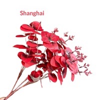 Ranting dan Daun Eucalyptus Buatan dari Sutra untuk Dekorasi Pernikahan, Lanskap, dan Rangkaian Bunga, Penggunaan Dalam/Luar Ruangan