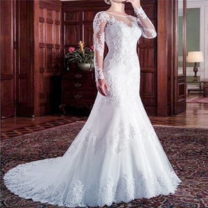 Elegant Wedding Dresses - All Wedding Dress - A-Line Long Sleeve