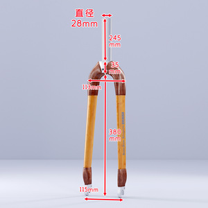 Fourche avant de vélo en bambou, tige de 28 mm, roue de 26 pouces, compatible avec les freins à disque, vélo de montagne en bois - Product Image 1