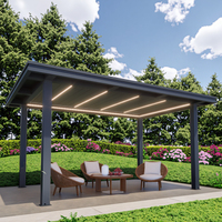 175 Réglable Motorisé En Aluminium Pergola Électrique Télécommande Étanche Rétractable Gazebo Persienne Toit Balcon Jardin