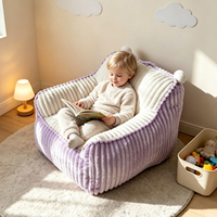 Fauteuil pouf confortable et adorable pour enfants avec poignée de transport et housse amovible, doux pour les enfants et les adolescents